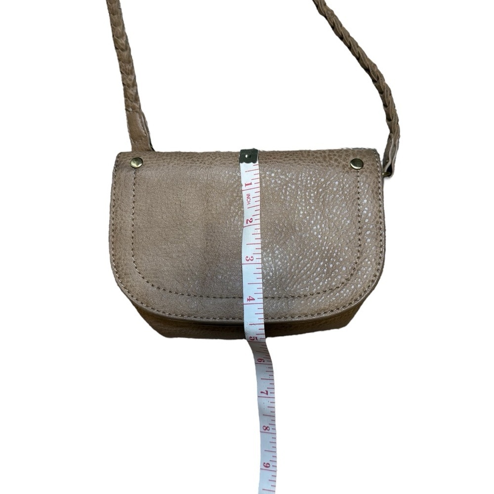 Anthropologie Mini Tan Crossbody Purse Braided Strap Small Shoulder Bag - Picture 11 of 14